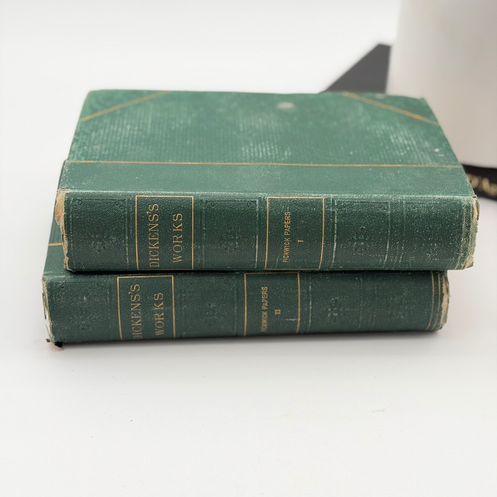 Antique Charles Dickens The Pickwick Papers 1876 Hurd and Houghton 2 Volume Set